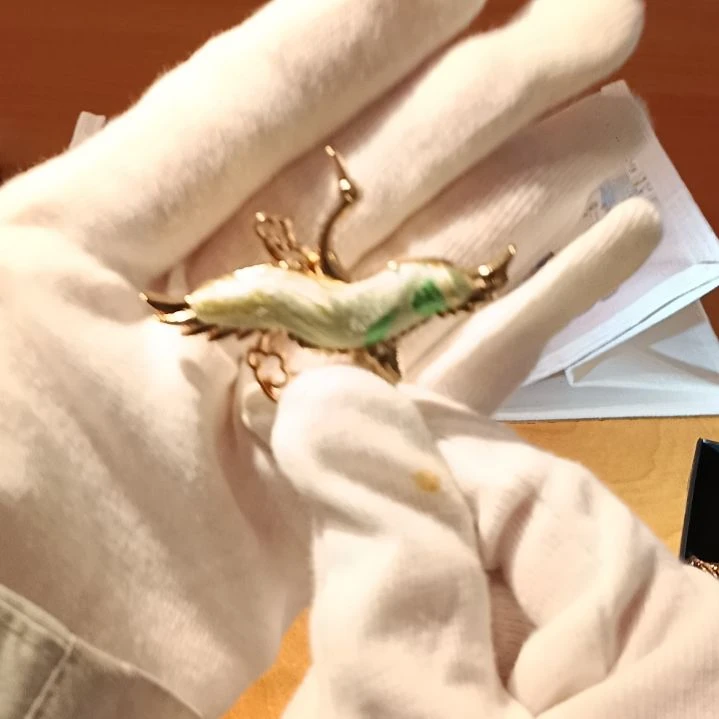 织绣和平小屋非遗蜀锦仙鹤绿色