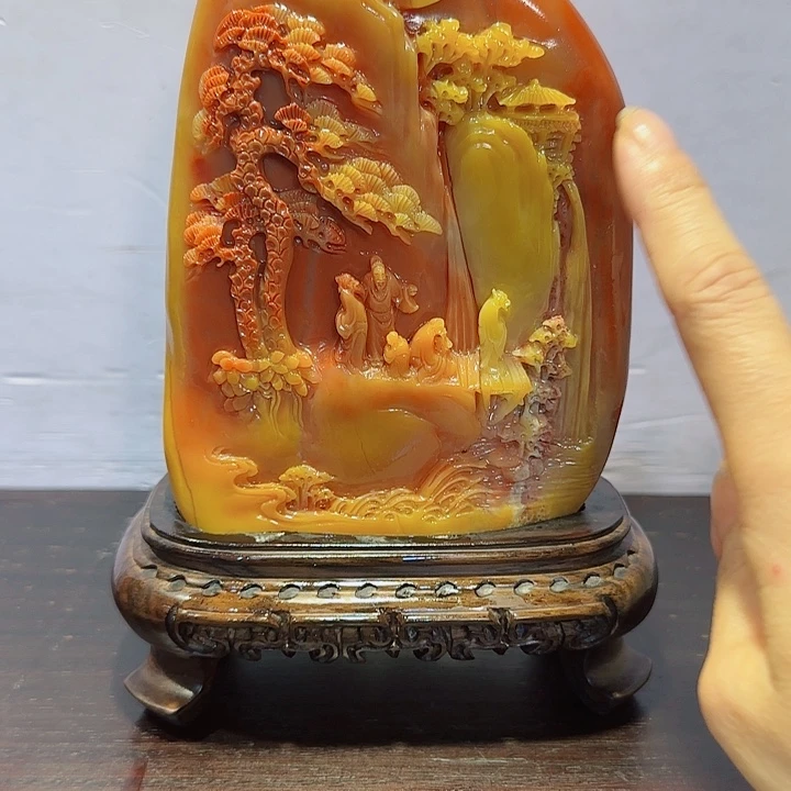 海***滩寿山石昌化田黄摆件精品