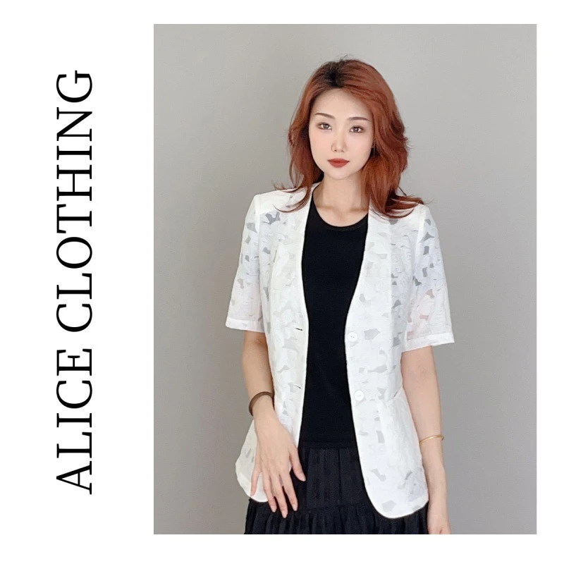 2alicelulu“柔情惜花”西式外套重工刺绣显瘦洋气H2137515A