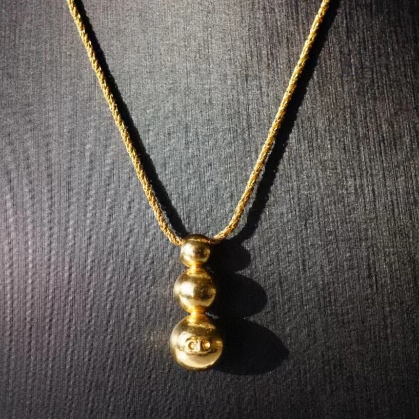 95新 DIOR/迪奥 金色葫芦项链全长44cm