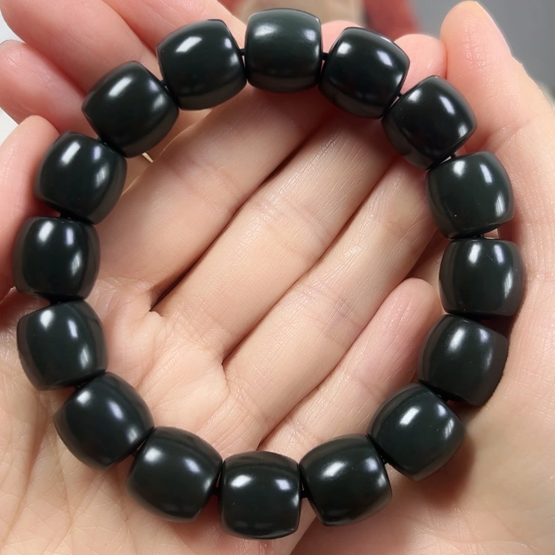 和田玉未镶嵌手串卡14直切珠宝级货头