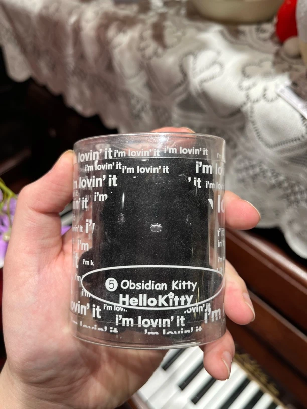 中古M联名黑色水晶Kitty挂件