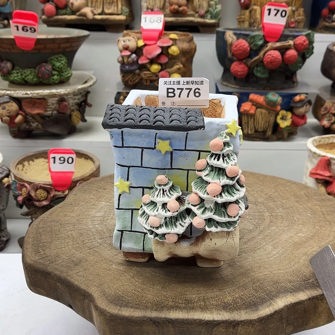 花盆776白狐花盆手捏