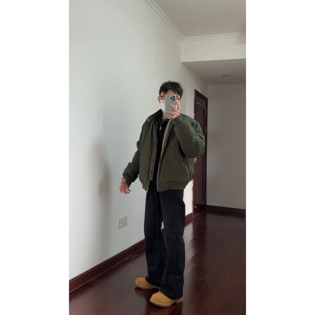 蛇年限定座山雕帆布外套连帽可拆卸保暖冬季外套夹克