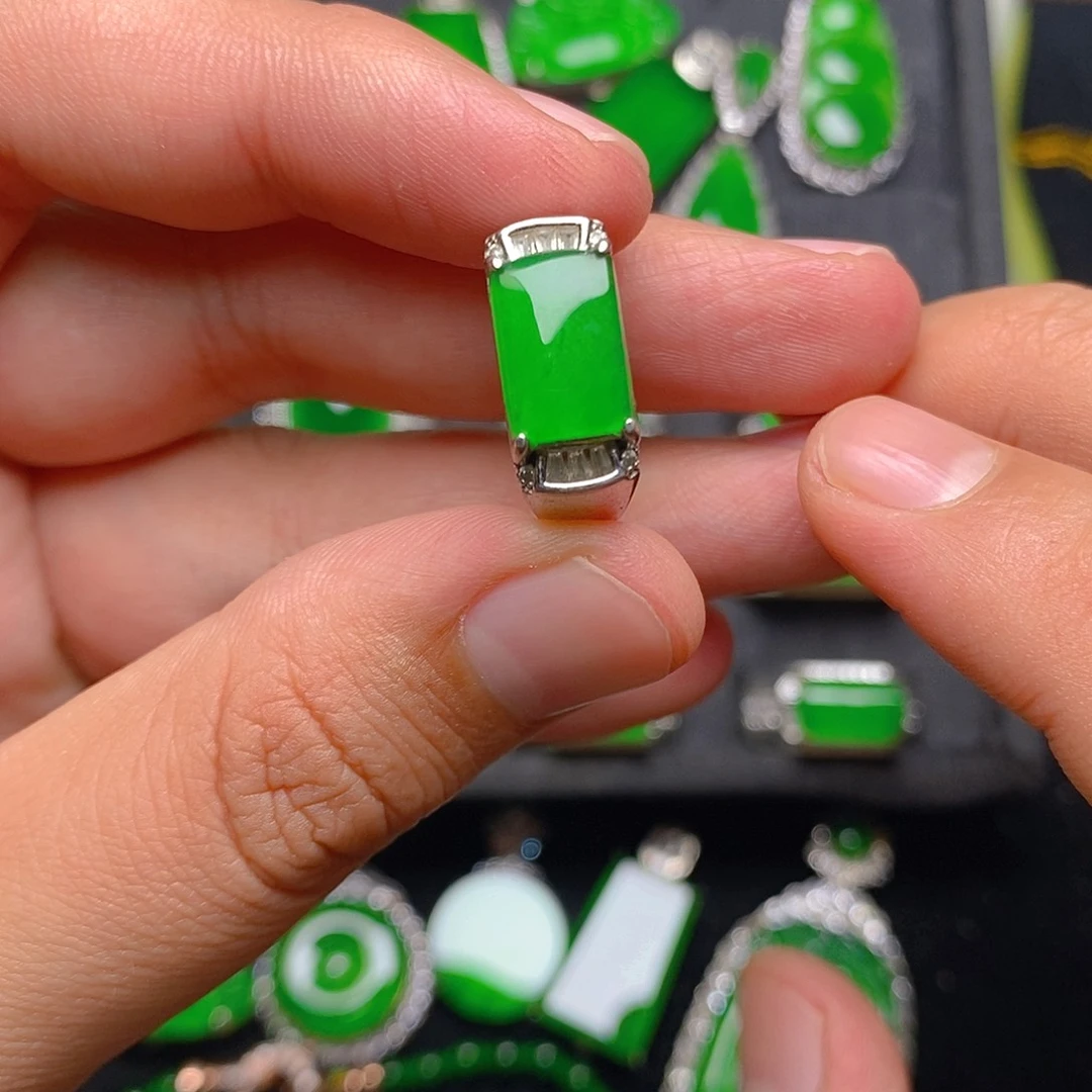 翡翠银S925镶嵌戒指