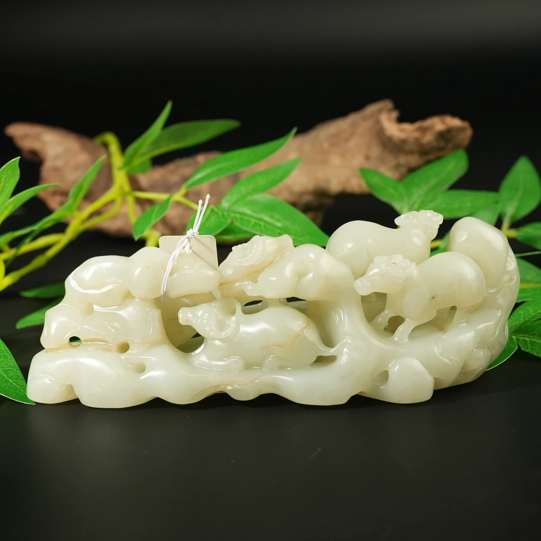 清代和田玉五牛图大摆件ZGTXD250305008