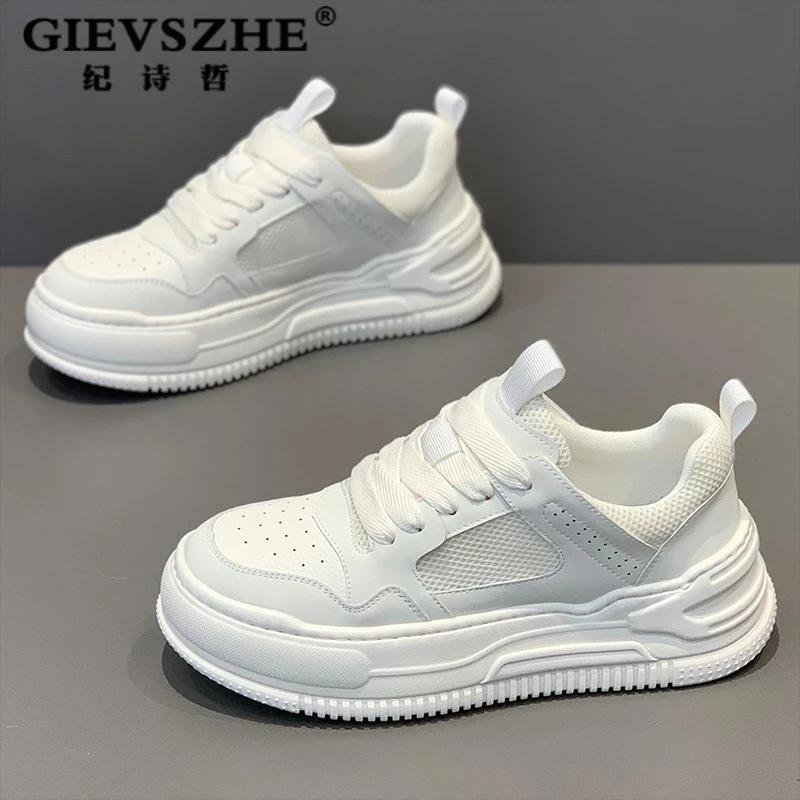 纪诗哲男鞋2025新款爆款小白鞋厚底增高鞋女女款厚底男士复古厚底