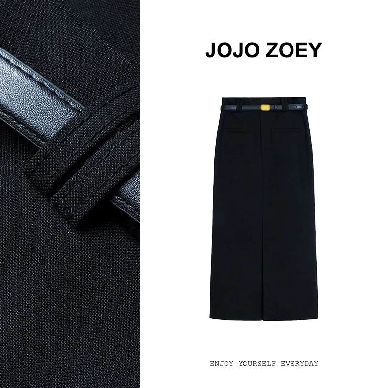 JOJO ZOEY【摩登韵律】~时尚通勤高腰显瘦直筒半裙女bq-66361