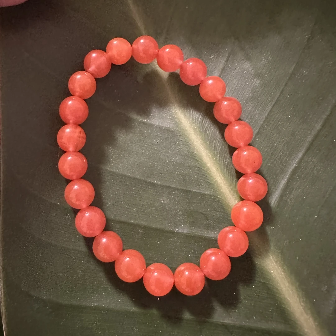 川料原矿南红樱桃红8mm单圈手串