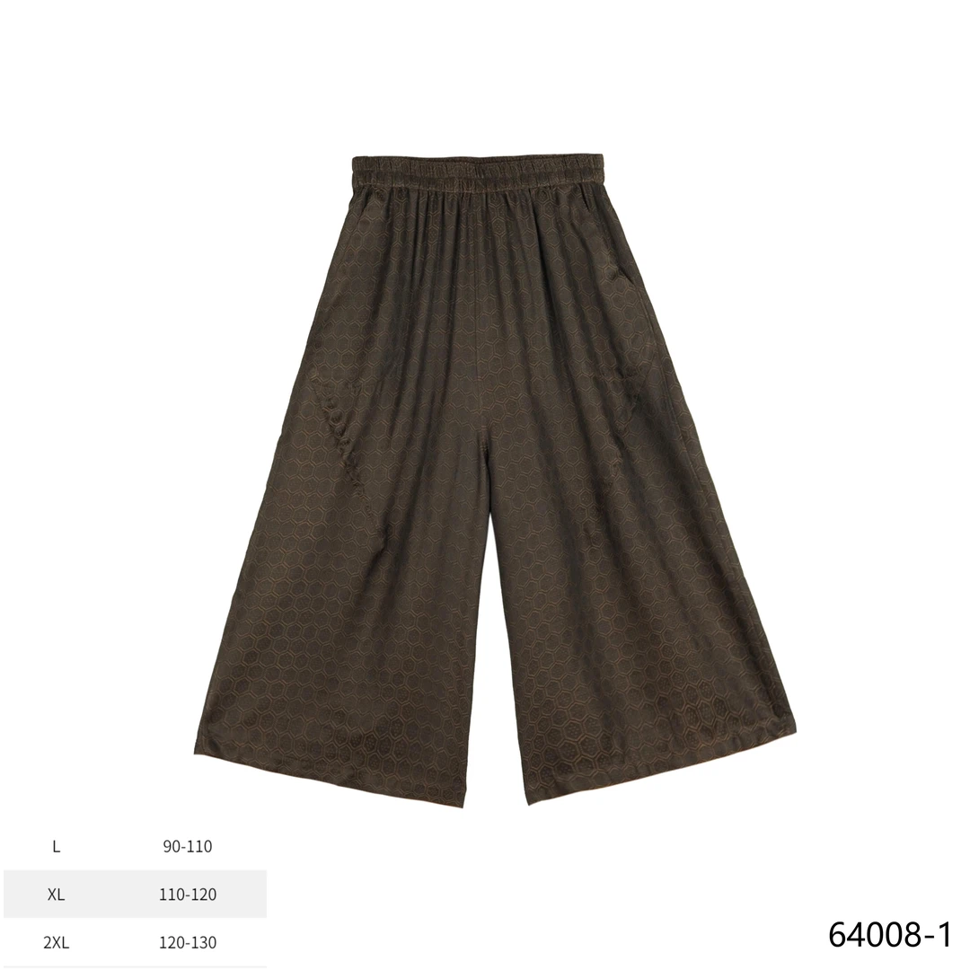 LL 2025新款时尚百搭蜂巢纹花萝甩裤64008-1