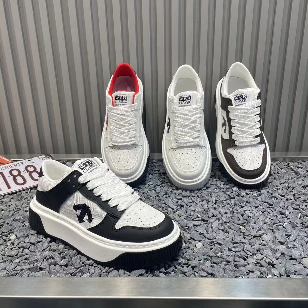 29-817【皮鞋码】新款皮面百搭拼色休闲舒适软底国潮男款潮鞋