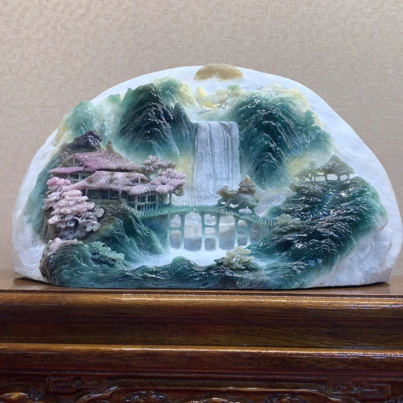 【闪购商品】未镶嵌蛇纹石玉摆件覆膜