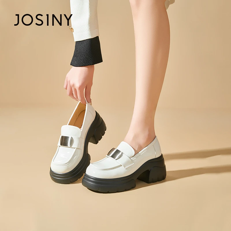 卓诗尼小个子增高乐福鞋2025春季新款英伦风复古女士外出流行女鞋