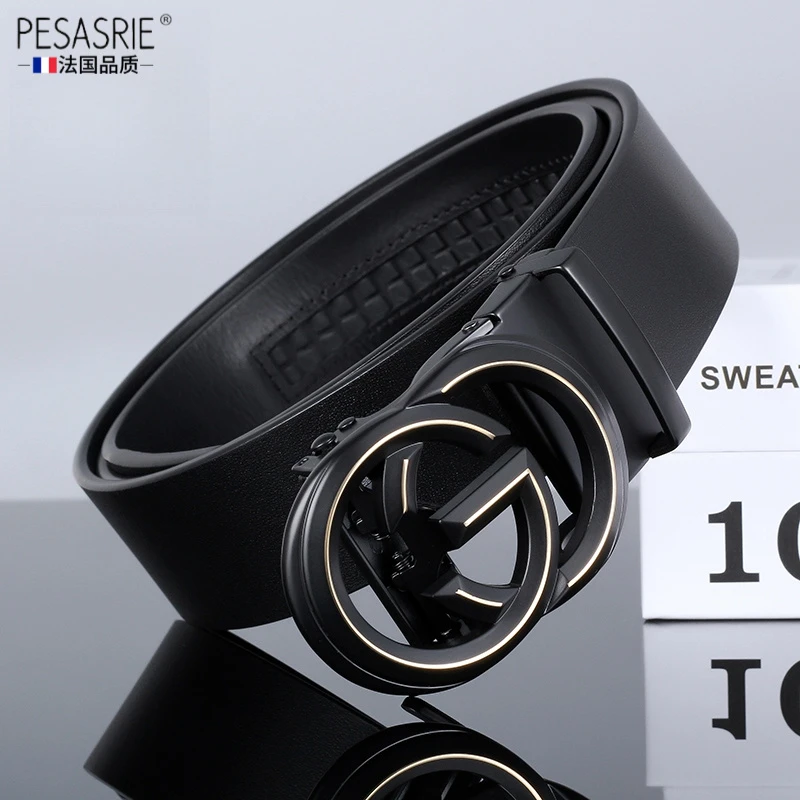 新款皮带真皮男士商务自动扣百搭纯牛皮裤腰带男生日送礼高档礼物