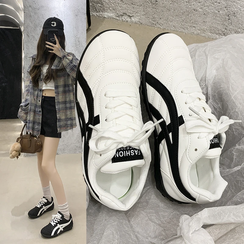 阿甘单鞋女学生2025秋季新款小白鞋平底德训鞋时尚休闲运动跑步鞋