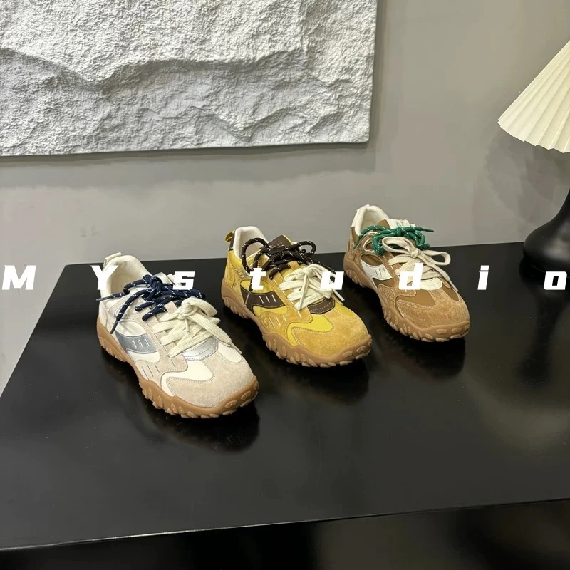 MYstudio｜春遇香缇卡~早春复古拼色厚底休闲阿甘百搭德训休闲鞋
