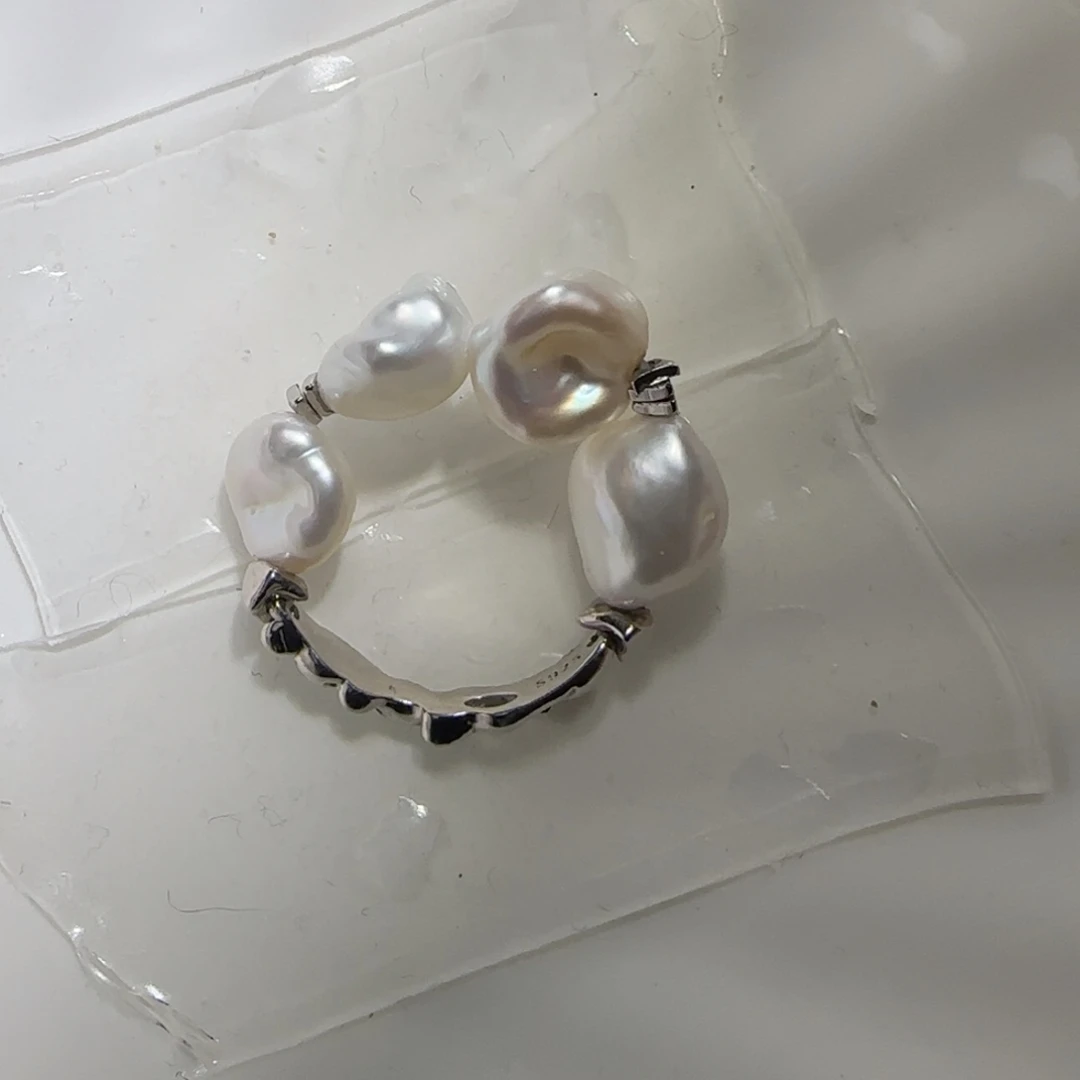 淡水珍珠戒指银S925镶嵌