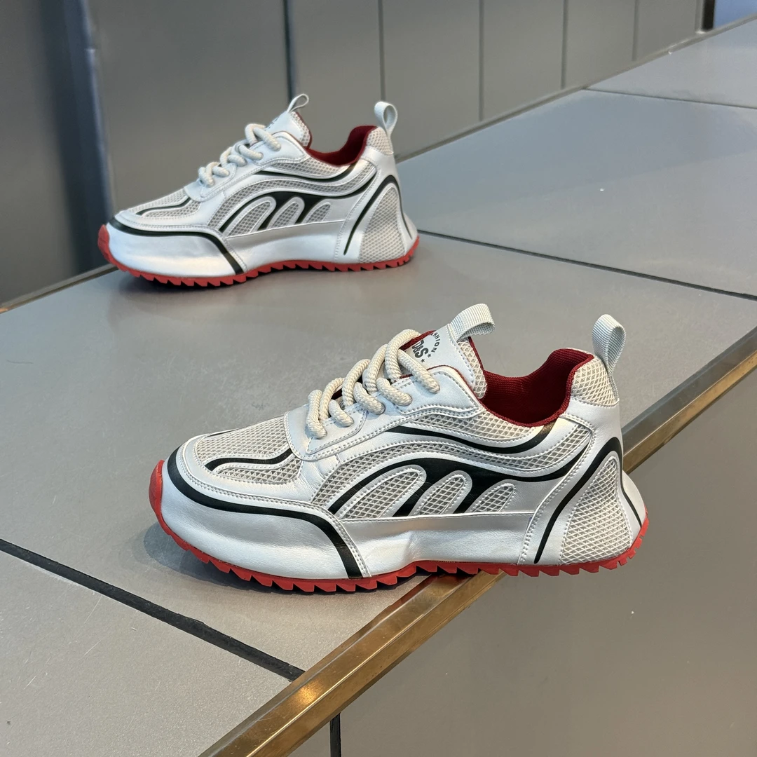 潮牌男鞋夏季新款低帮网面透气透气舒适厚底增高韩版系带老爹鞋男