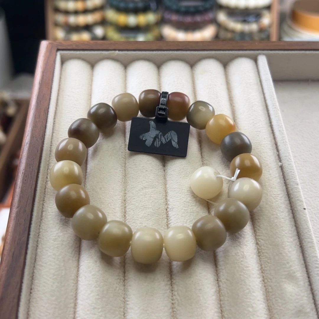 菩提根/象牙果手串卡12桶珠干磨微瑕