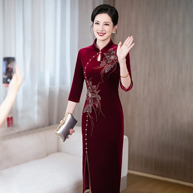 高贵喜婆婆高端婚宴装礼服2024新款年轻妈妈婚礼旗袍喜服平时可穿