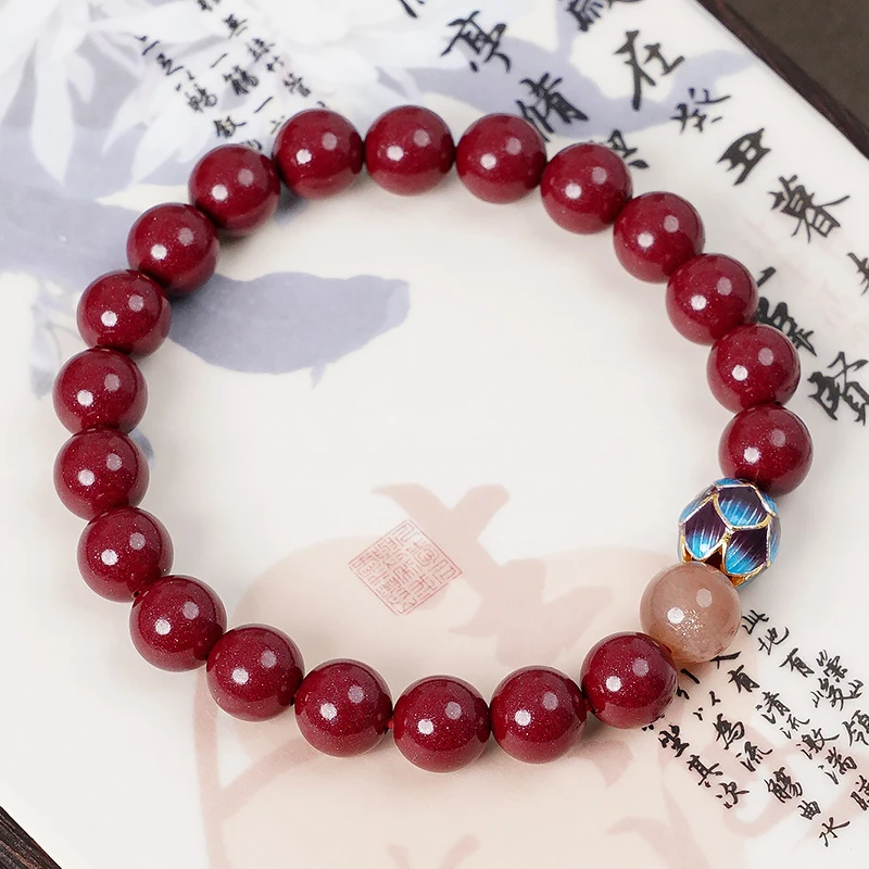 含辰砂工艺品原创设计本命年朱砂红色手链-8701