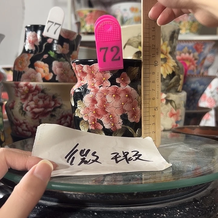 景德镇幸运花盆手绘韩式花盆