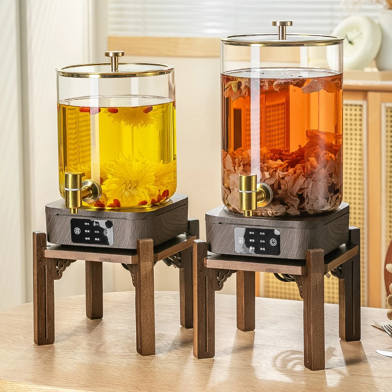 耐高温玻璃冷水壶带龙头家用加热饮料桶果汁煮茶器豆浆保温桶茶壶