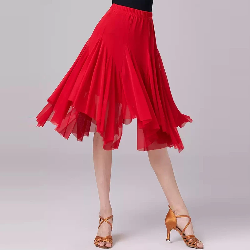 广场舞拉丁舞新款裙子女成人摩登舞现代舞半身裙