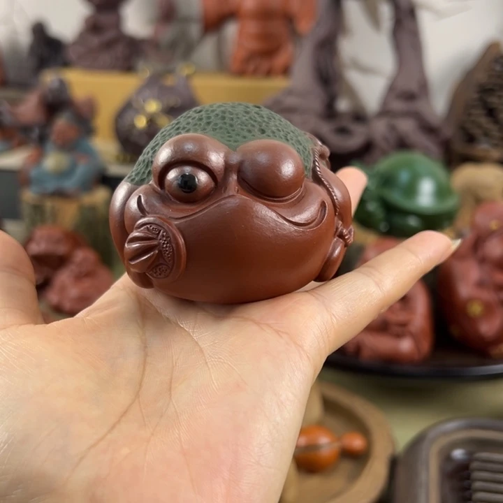 紫砂茶宠紫砂见钱眼开金蟾