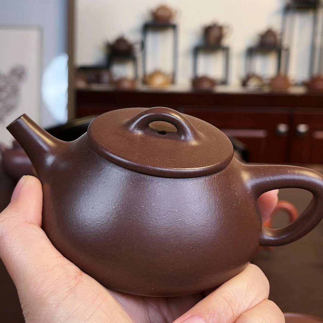 紫砂茶壶雨**晨平盖石瓢壶