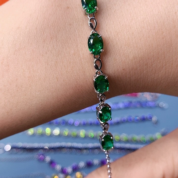 透辉石手链银S925镶嵌1111111