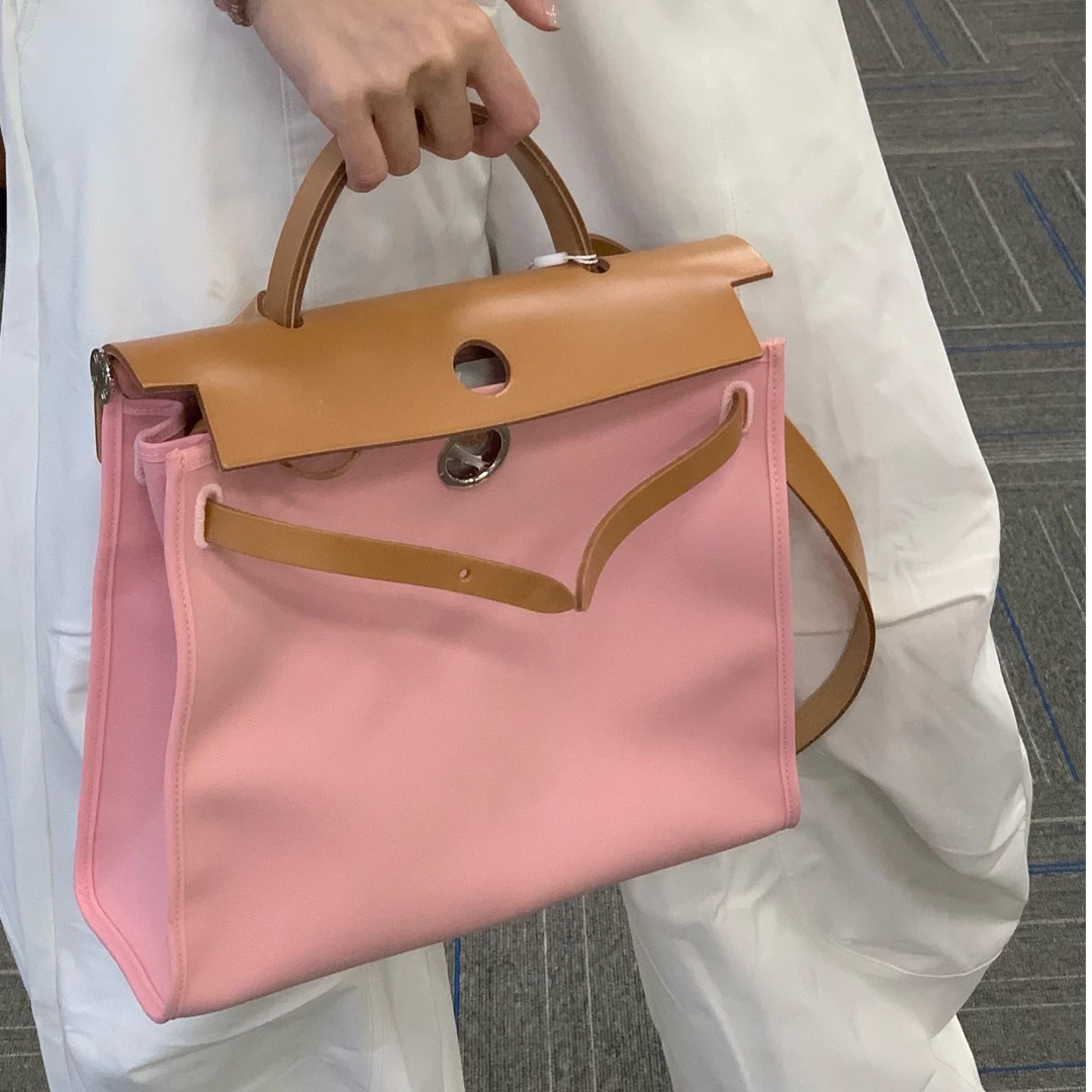 95新 Hermes/爱马仕 herbag31单肩包/粉色拼色T刻/250920YYTLZ05