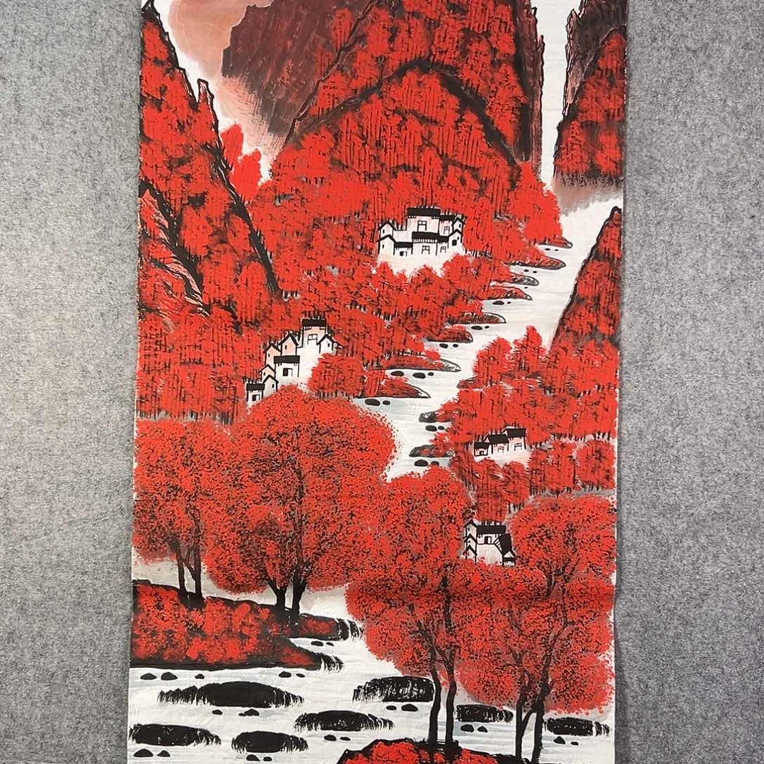 国画708 牡丹之花之叶的颜色与