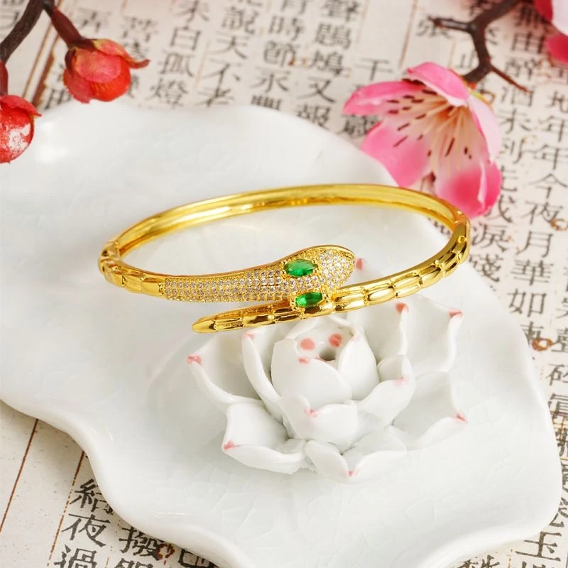 合金莫桑石手镯 蛇年爆款开口手镯