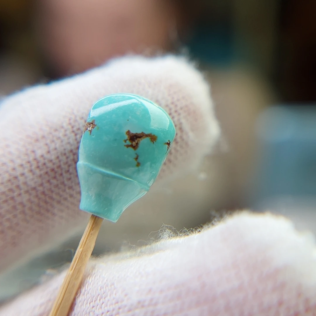 未镶嵌绿松石珠宝奇石10.4x8.1