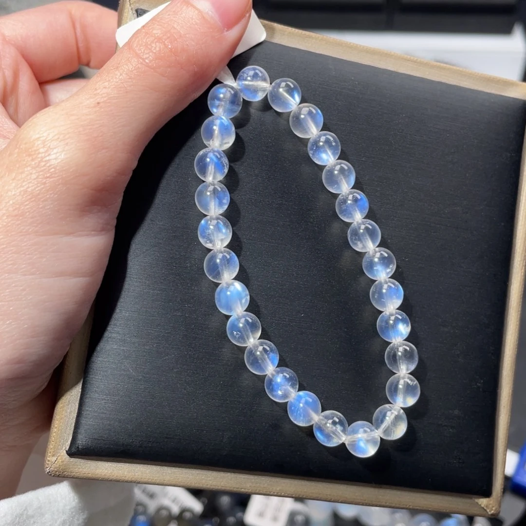 手链长石未镶嵌毕业级蓝月光6.7mm