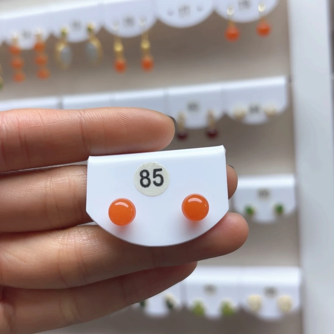 南红玛瑙耳饰银S925镶嵌2