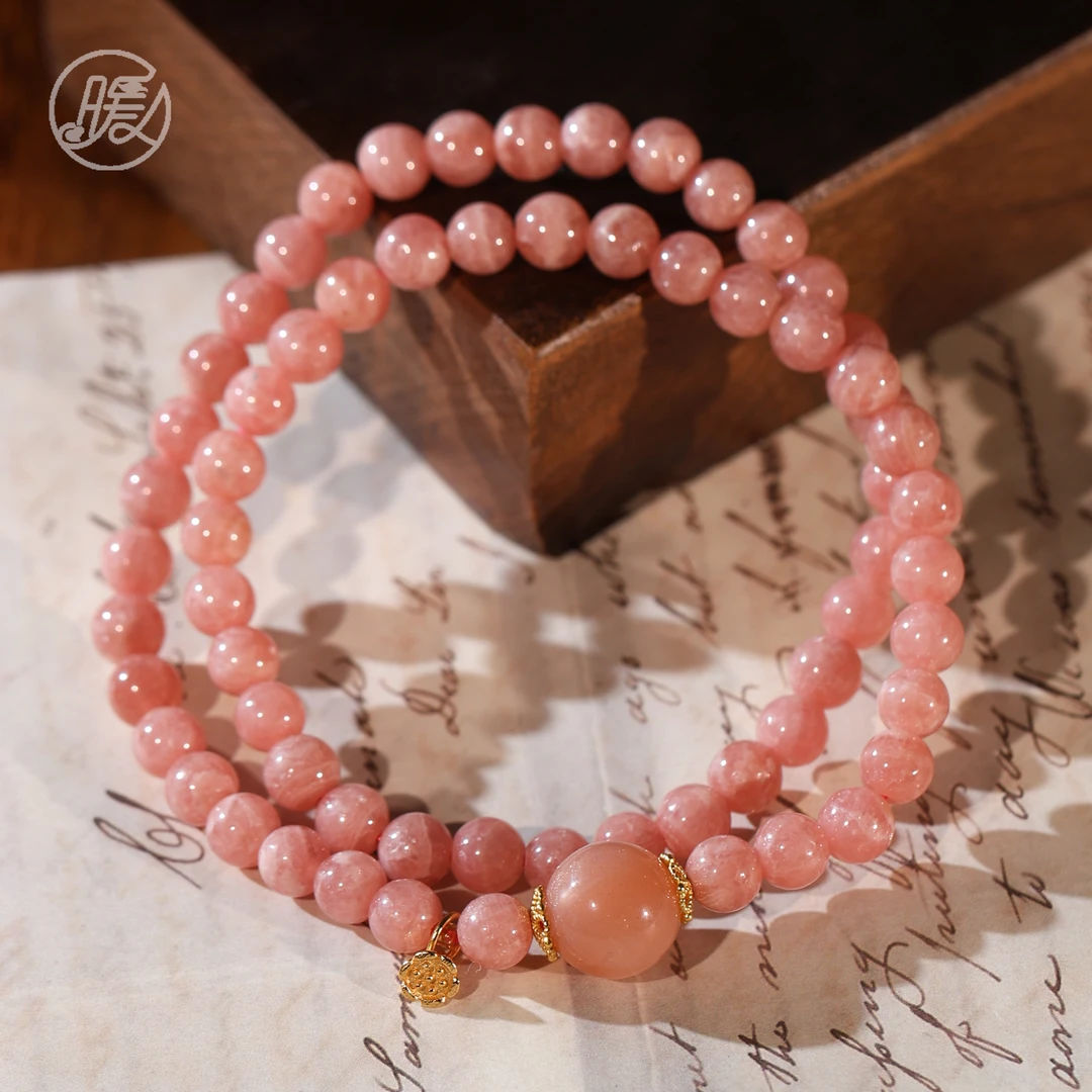 双圈红纹石手串5mm搭配莲蓬吊坠路路通手链H2958多样性发一