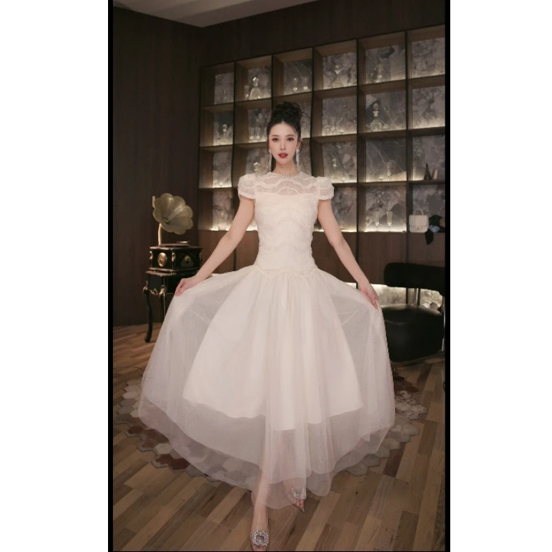 六爻定制 法式赫本风名媛显瘦优雅时尚连衣裙  21723