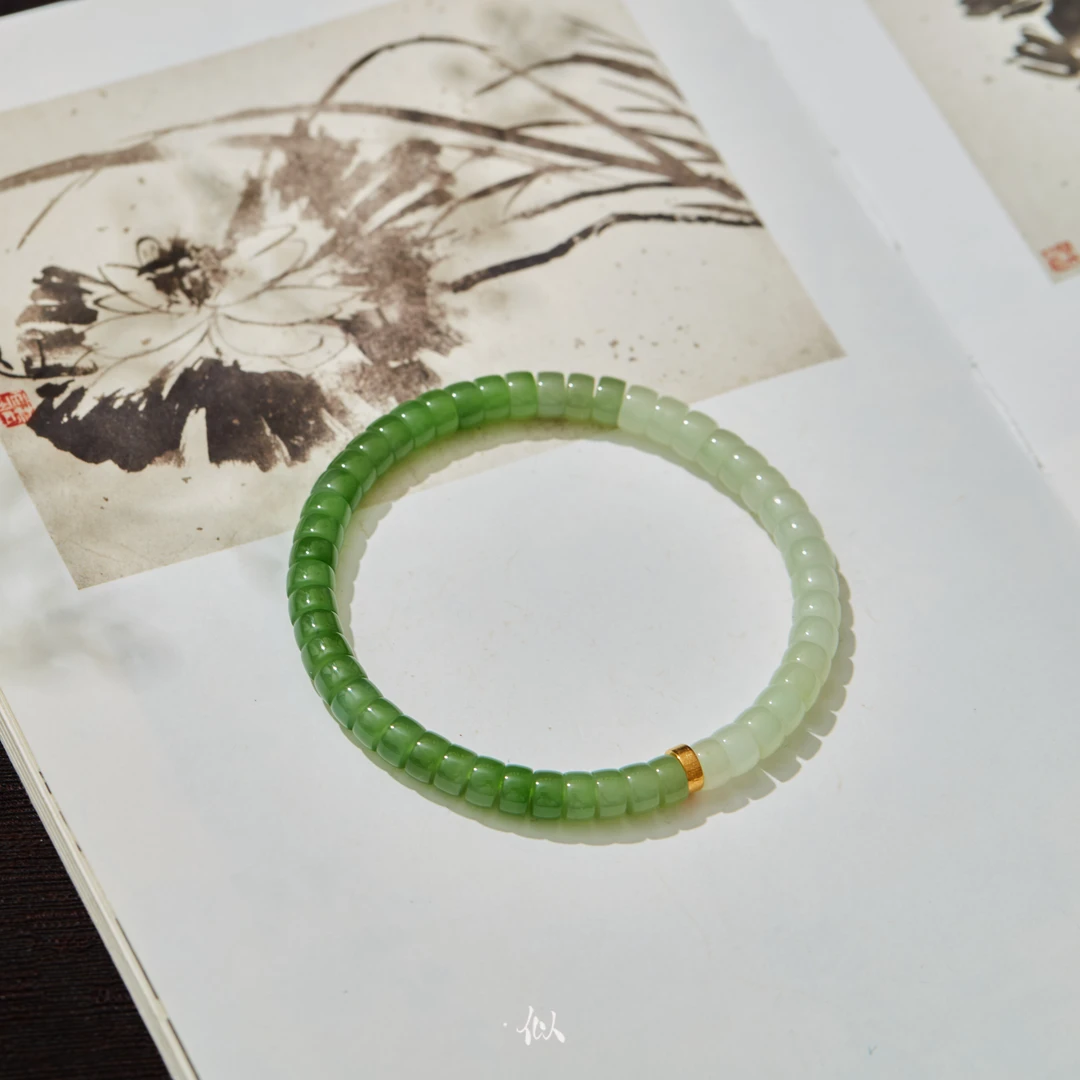 【夕颜】·似梓珠宝· 18k和田玉手串 SZCC2050289