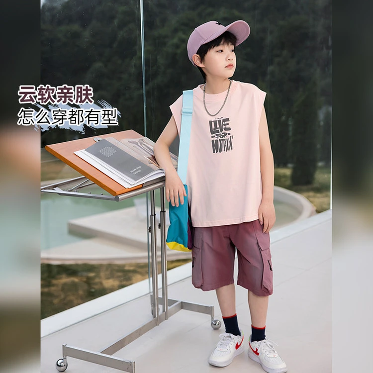 XMYY2025夏季新款中大童薄款潮酷轻薄裤子百搭帅气短裤/KZW001