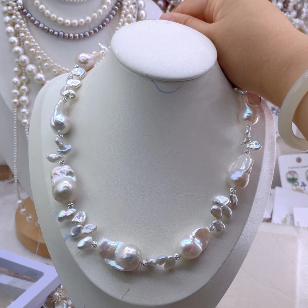 未镶嵌淡水珍珠耳饰项链拍4