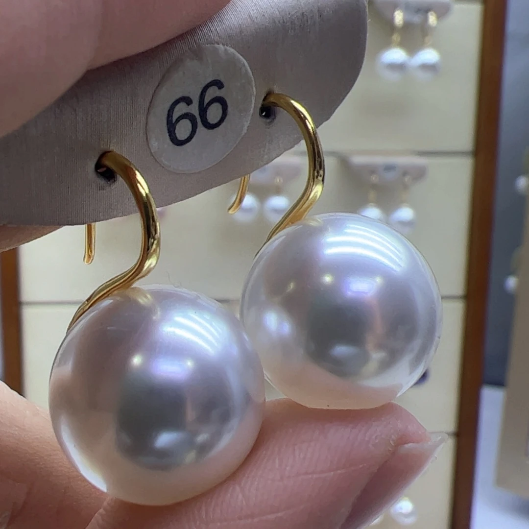 淡水珍珠耳饰18K金镶嵌