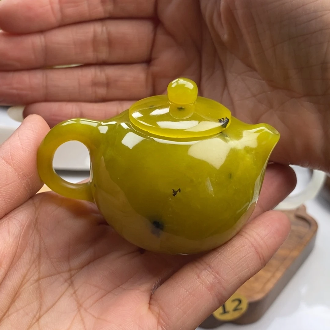 &***》岫玉未镶嵌四大名玉手把壶