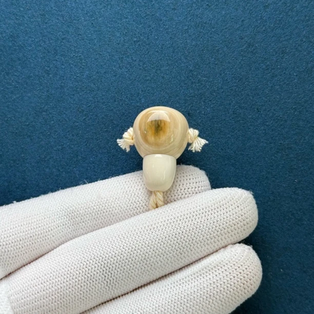 D36-79天然猛犸牙 蓝眼睛三通15.5*24mm支持复检假一罚十