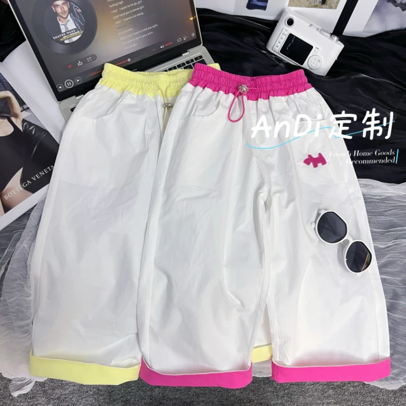 〖ANDI〗订制春季新款中大童女童拼色时尚百搭休闲裤3775