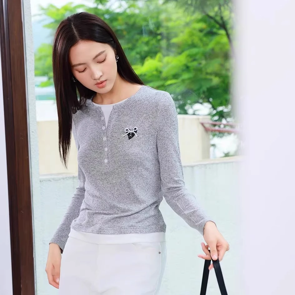 朵以休闲套头衫显瘦T恤打底上衣40DC337006