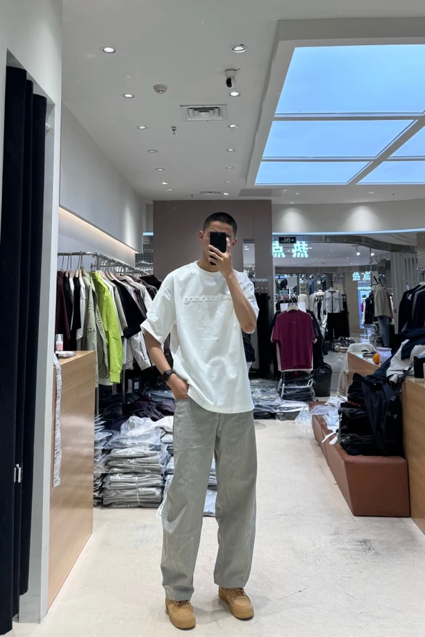 夏季新款高品质320g重磅宽松版挺阔有型潮流百搭男士字母短袖T恤