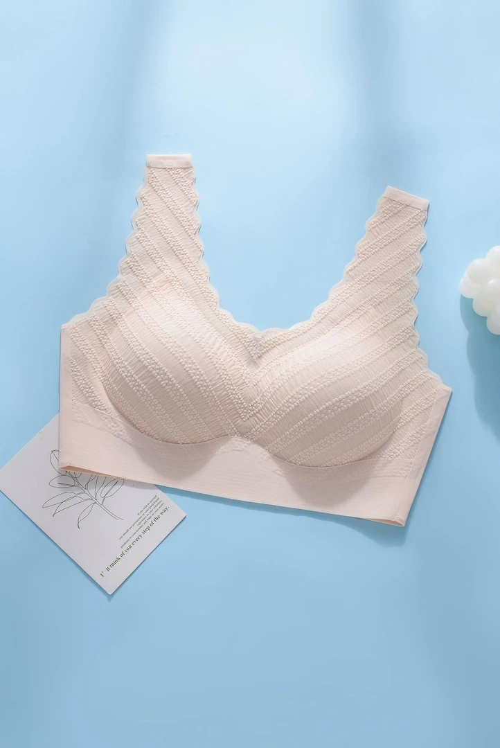 2025新款无痕无钢圈聚拢背蕾丝固定杯美背修身小胸聚拢内衣