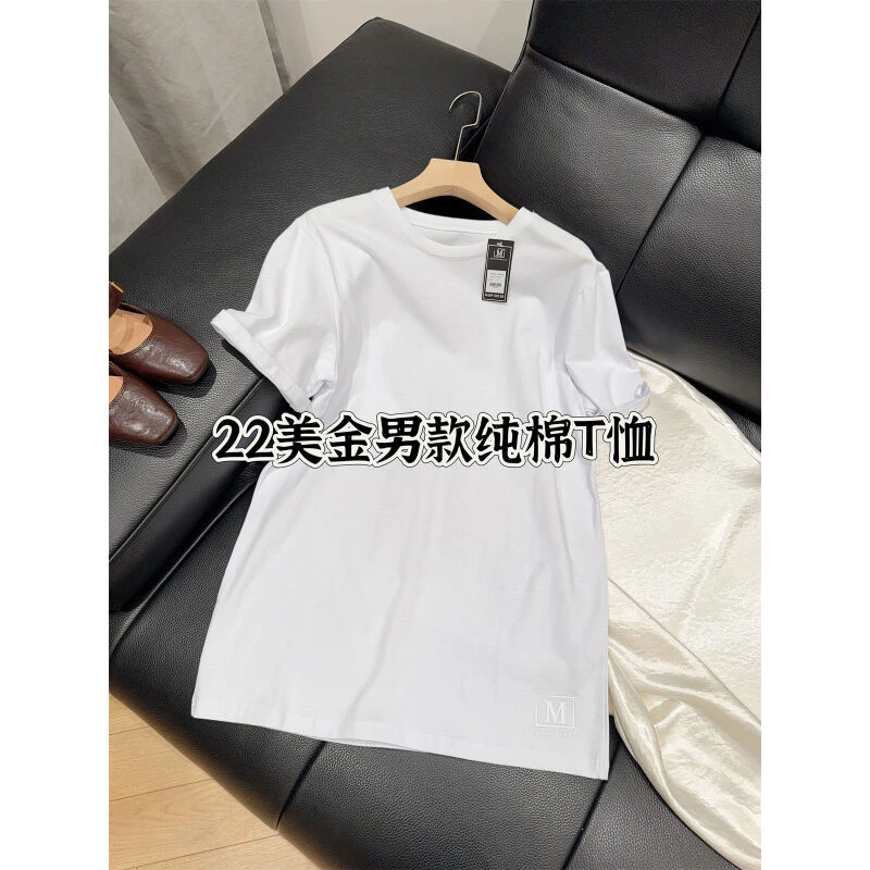 22美金  基础款纯棉弹力白T恤短袖男款